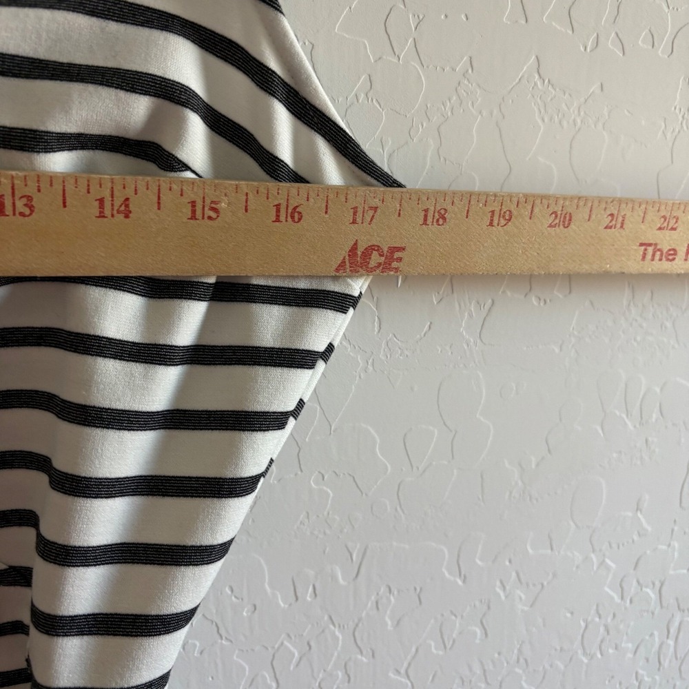 Jack by BB Dakota Striped Dress Sleeveless Wrap Casual Black‎ White L - Picture 5 of 7